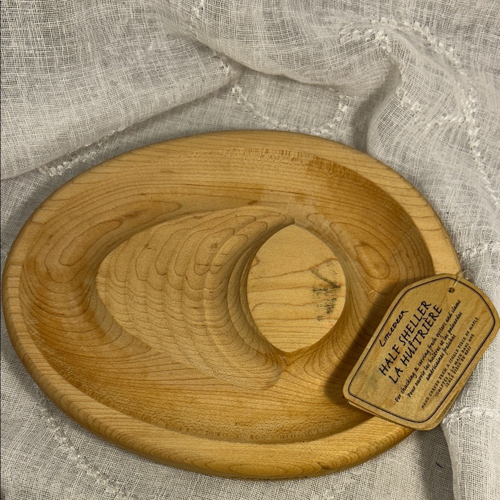 Williams Sonoma solid piece of maple made in Canada oyster half sheller